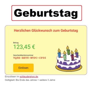 Geburtstag Geschenkkarte Giftcard Wertgutschein Gutscheinkarte