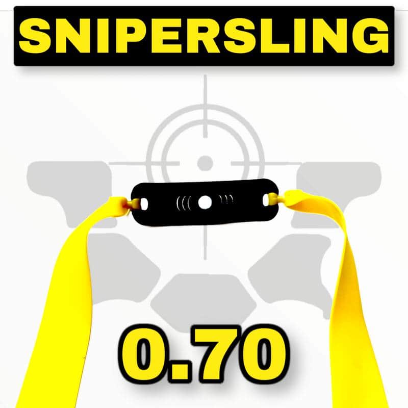 Snipersing yellow 0.70 Steinschleuder Bandset mit Pouch
