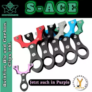 S-ACE Snipersling Slingshot Aviation Aluminium Carbon Steinscleuder