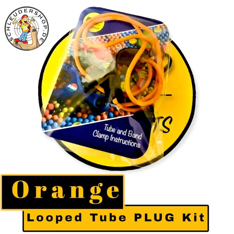 WASP UniPhoxx Looped Tube Plugs Set Orange Steinschleuder Zwille Sportschleuder Fletsche