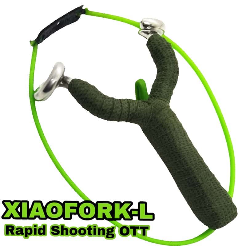 XIAOFORK-L GZK Rapid Shooting Frame Steinschleuder Sportschleuder Zwille Tubes Rundgummi