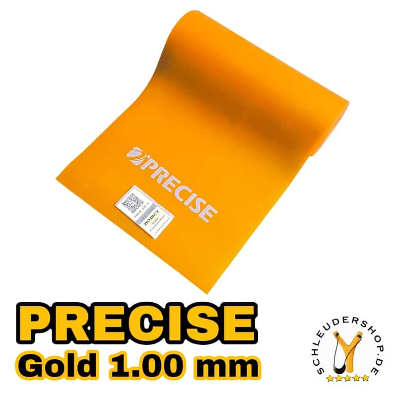 PRECISE Golden Slingshot Latex 1mm gold extra-stark Steinschleuder Sportschleuder Zwille