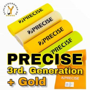 PRECISE 3rd Generation + Gold Teststücke Slingshot Latex Steinschleuder Gummi Flachband