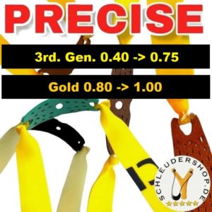 PRECISE 3rd Generation und Gold Bandsets Steinschleuder Zwille Sportschleuder Ersatzgummi extra stark