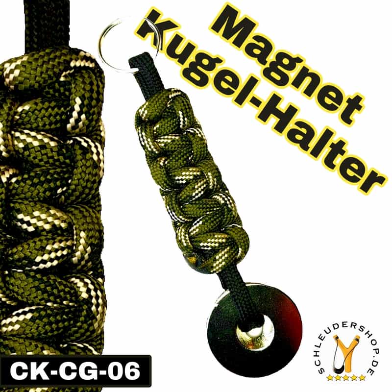 Magnet Kugelhalter CK-CG-06 Neodymmagnet extra stark Paracord Steinschleuder Sportschleuder Zwille