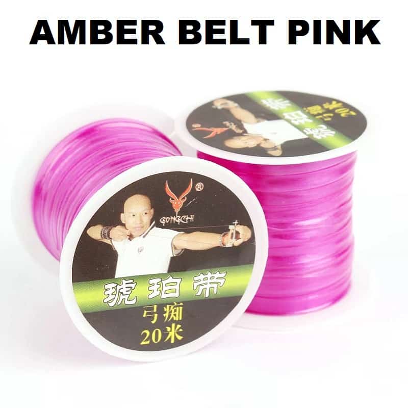 Amber Belt Pink 20m Rolle Steinschleuder Gummi selber machen