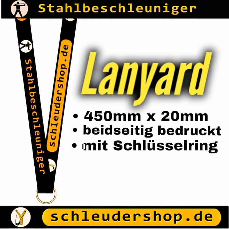 Lanyard Schlüsselband Stahlbeschleuniger schleudershop Steinschleuder Zwille Magnethalter Keyring
