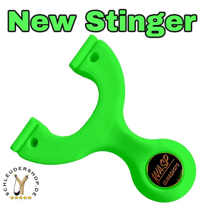 New WASP Stinger Toxic-Green Gift-Grün Steinschleuder Sportschleuder Zwille Slingshot Fletsche
