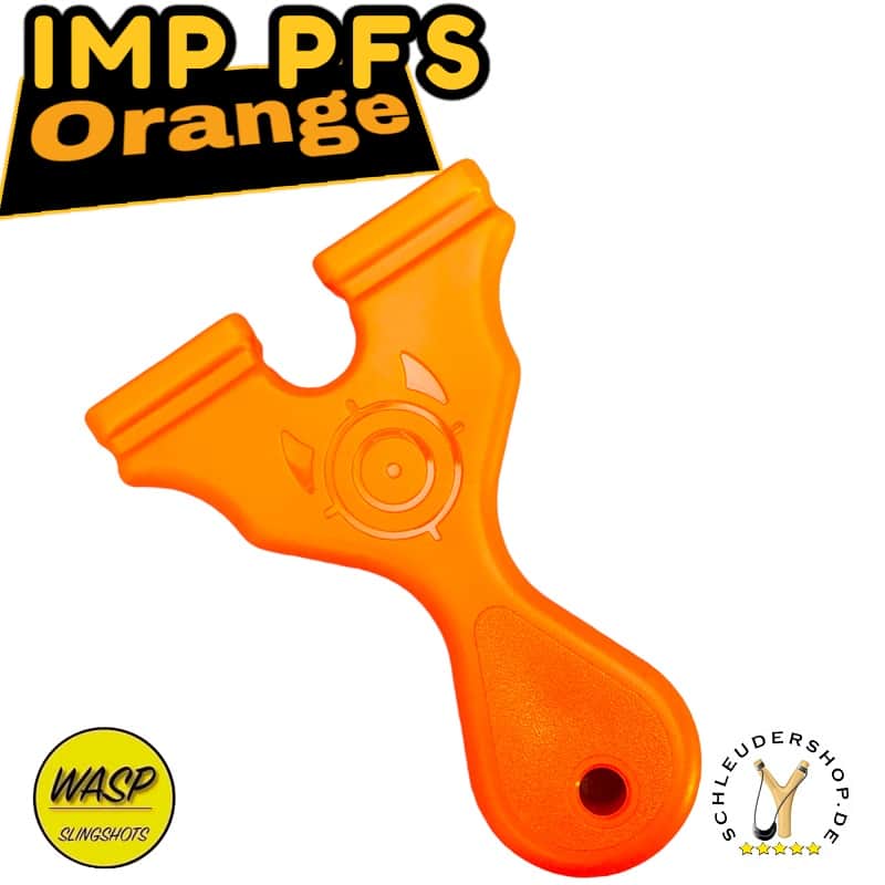 WASP IMP PFS Orange Sportschleuder Steinschleuder Zwille Fletsche Schleuder Rückseite