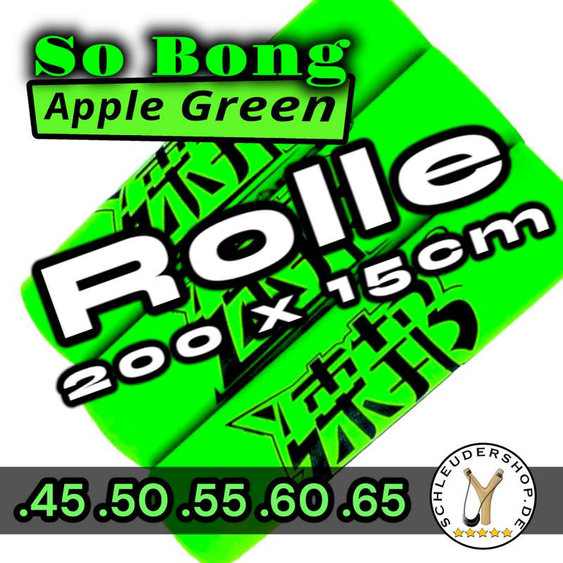 So Bong Apple Green Steinschleuder Gummi Latex Flachband 2 Meter Rolle New Product