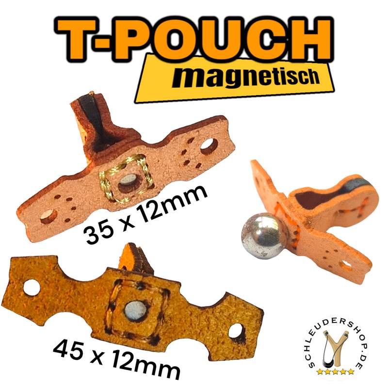 T-Pouch magnetisch selbst zentrierende Steinschleuder Pouch 35x12mm oder 45x12mm
