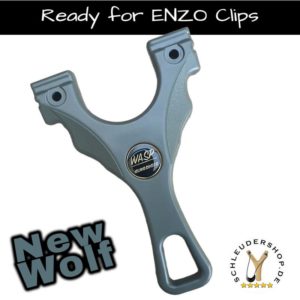 New WASP Wolf Moonstone Sportschleuder Steinschleuder Zwille ENZO Clips