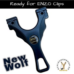 New WASP Wolf black Sportschleuder Steinschleuder Zwille ENZO Clips