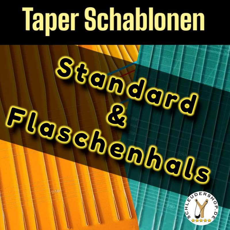 Bandset Taper Schablonene Standard und Flaschenhals Bottle Neck Zuschnitte Steinschleuder Zwille Fletsche Slingshot