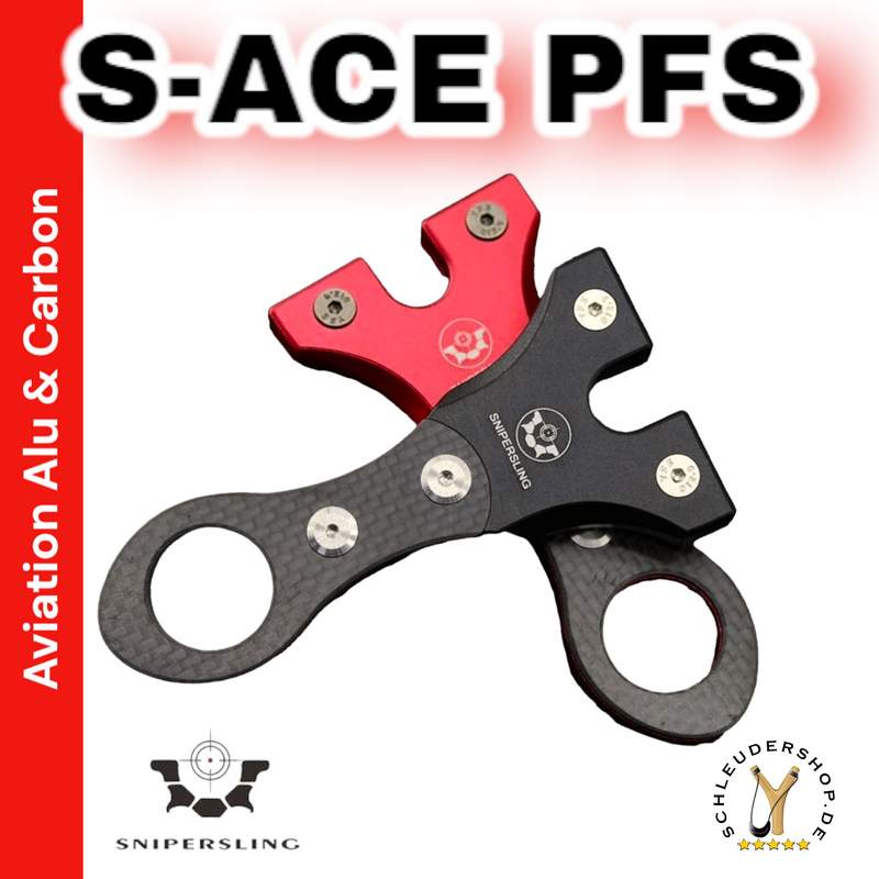 S-ACE PFS Snipersling Steinschleuder Zwille Alu Carbon Clips (1)
