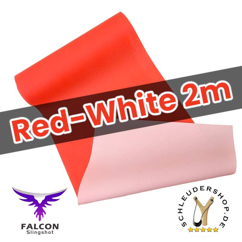 Falcon Slingshot Latex red-white 2m Rolle Steinschleuder Gummi selber schneiden Ersatzgummi für Zwille Sportschleuder kaufen