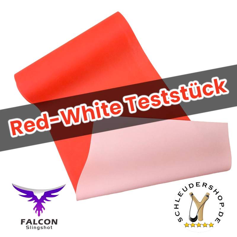 Falcon Latex red-white Teststück Steinschleuder Gummi selber schneiden Ersatzgummi für Zwille Sportschleuder kaufen