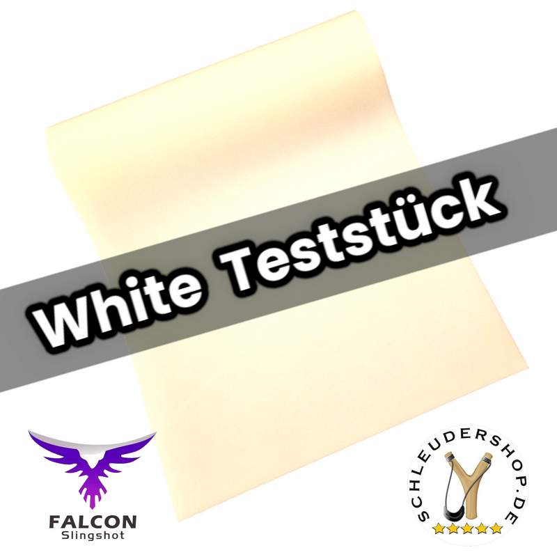 Falcon Latex white Teststück Steinschleuder Gummi selber schneiden Ersatzgummi für Zwille Sportschleuder kaufen