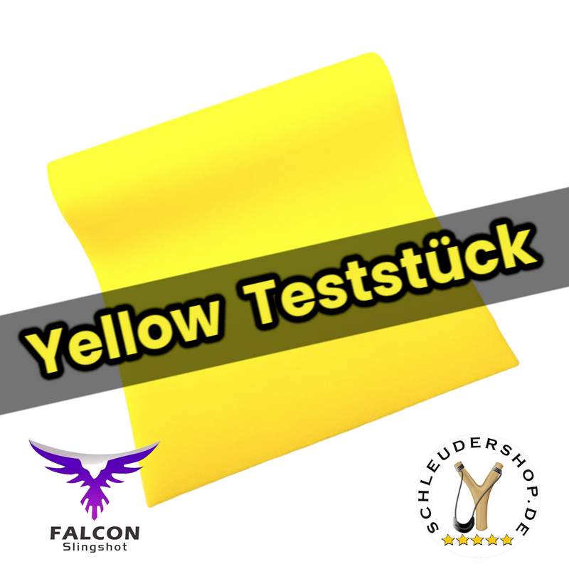 Falcon Latex yellow Teststück Steinschleuder Gummi selber schneiden Ersatzgummi für Zwille Sportschleuder kaufen