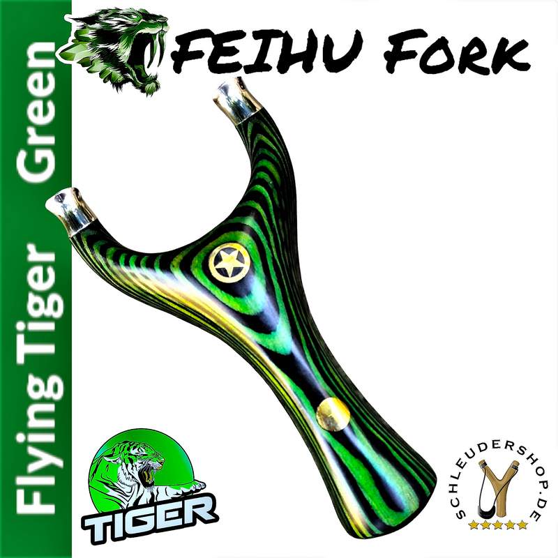 Feihu Fork Flying Tiger grün green Slingshot Steinschleuder Zwille Chinese Round Head Rundkopf