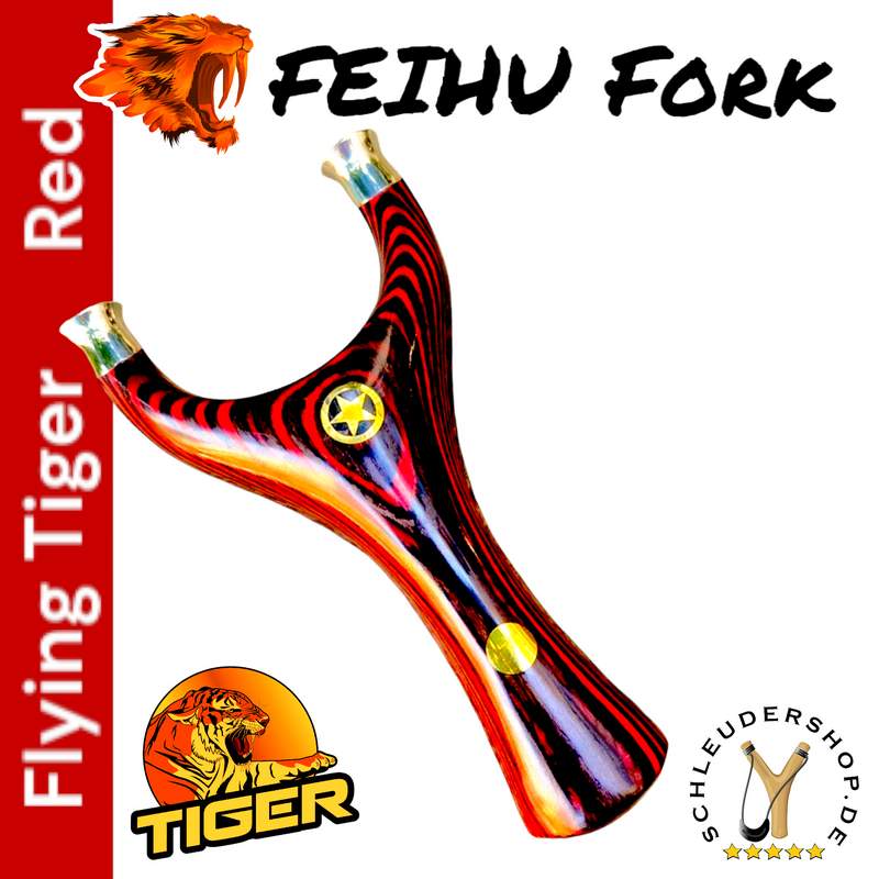 Feihu Fork Flying Tiger rot red Slingshot Steinschleuder Zwille Chinese Round Head Rundkopf