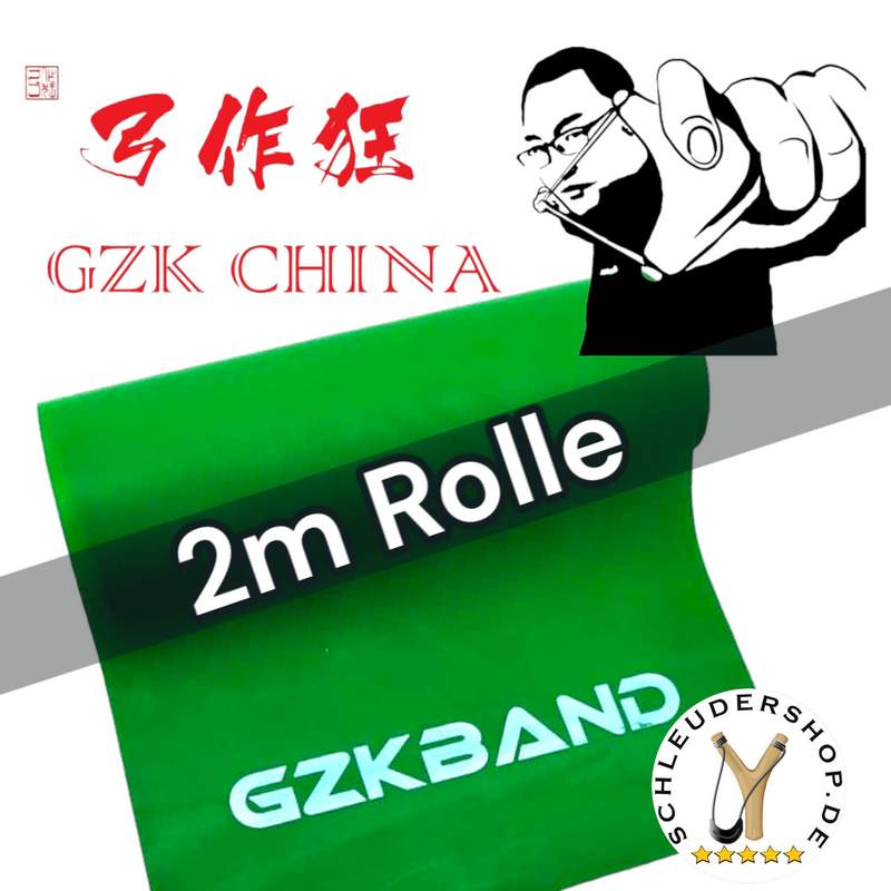 GZK Slingshot Latex Green 2m grün Steinschleuder Ersatzgummi selber machen Zwille Sportschleuder Zubehör