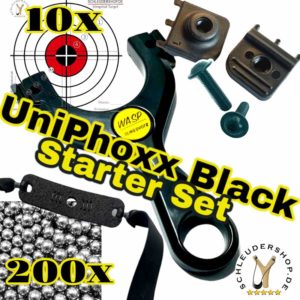 UniPhoxx Black Starter Set inklusive Bandset Stahlkugeln Zielscheiben Clips