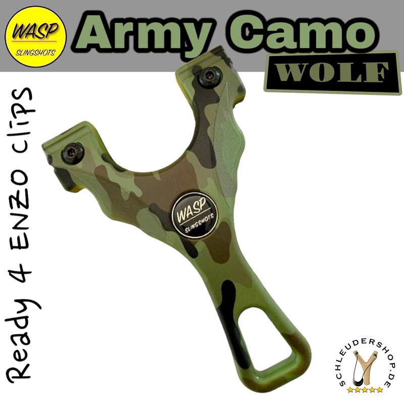 WASP WOLF ARMY CAMO Camo Printed Slingshot Steinschleuder Sportschleuder