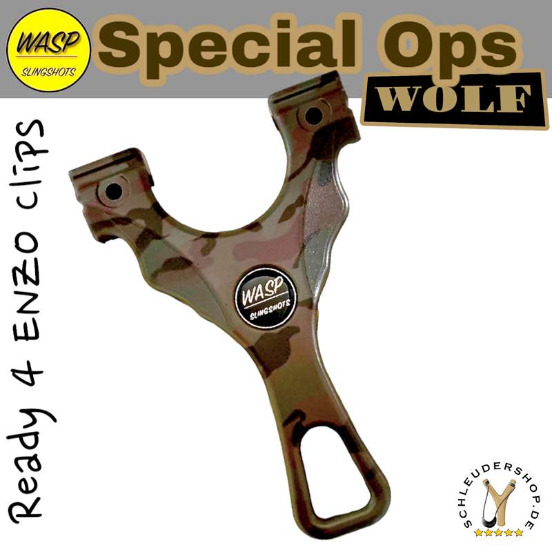 WASP WOLF SPECIAL OPS Camo Printed Slingshot Steinschleuder Sportschleuder
