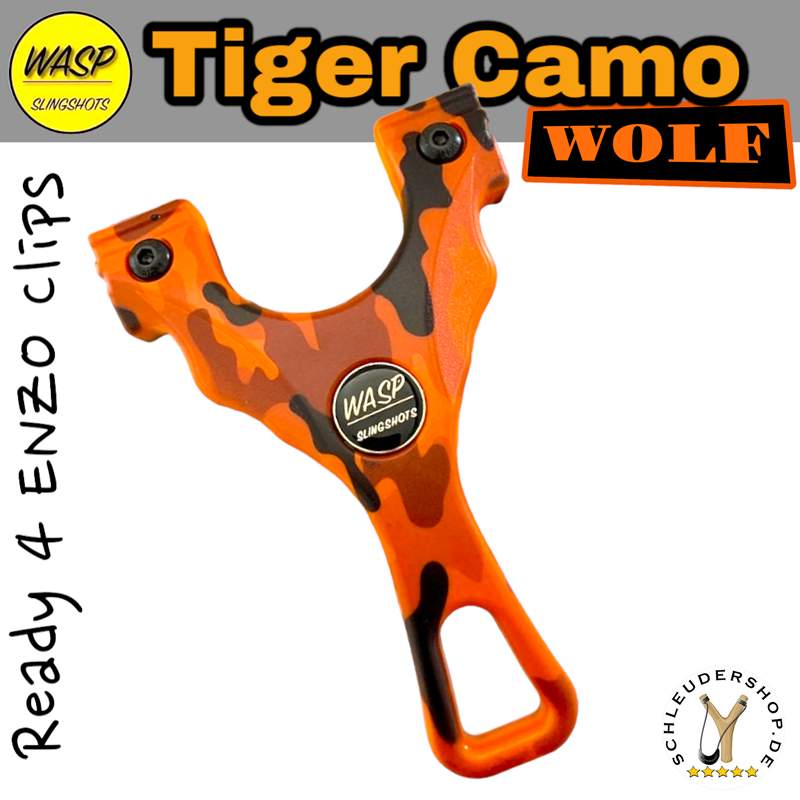 WASP WOLF TIGER CAMO Camo Printed Slingshot Steinschleuder Sportschleuder