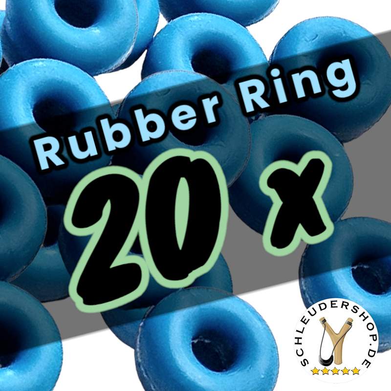 20 Rubber Rings blue Anbindematerial Steinschleuder Round Head Fork Zwille