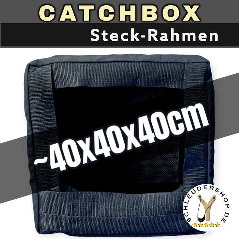 Catchbox 40cm Kugelfang Fiberglas Steckrahmen kompakt Steinschleuder Mesh schwarz