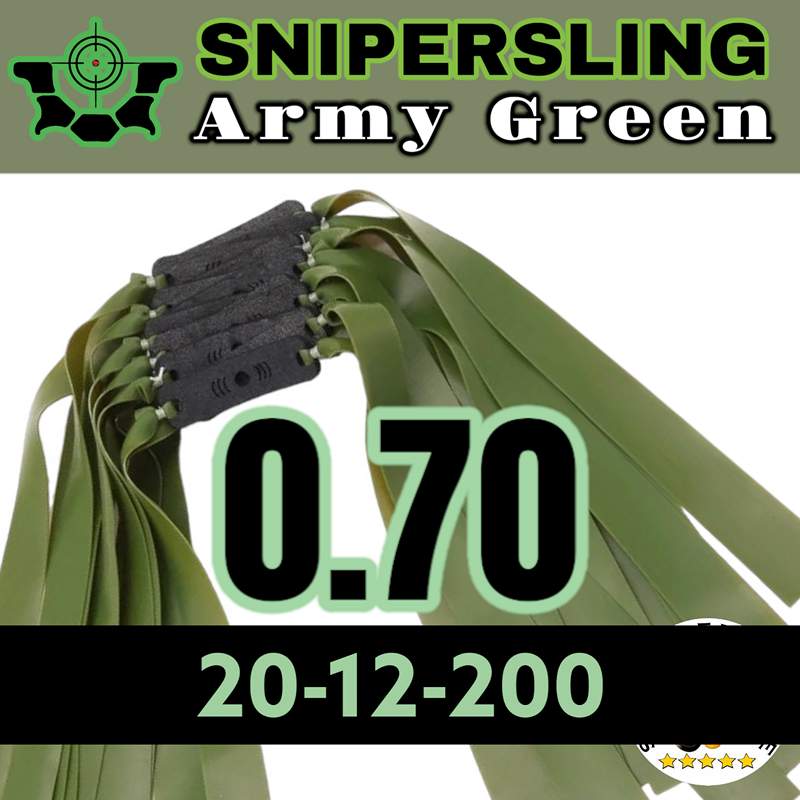 Snipersling Army Green Steinschleuder Latex fertige Bandsets 200mm Flachband Sportschleuder Ersatzband Zwille