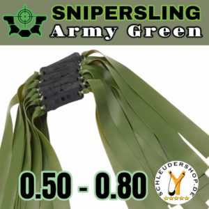 Snipersling Army Green Steinschleuder Latex fertige Bandsets Flachband Sportschleuder Ersatzband Zwillen Gummi