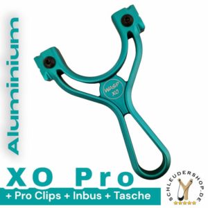 WASP UniPhoxx XO Pro Aluminium Turquoise mit Pro Clips Steinschleuder Sportschleuder
