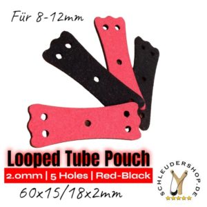 Looped Tube Compound Pouch red-black Microfiber Steinschleuder