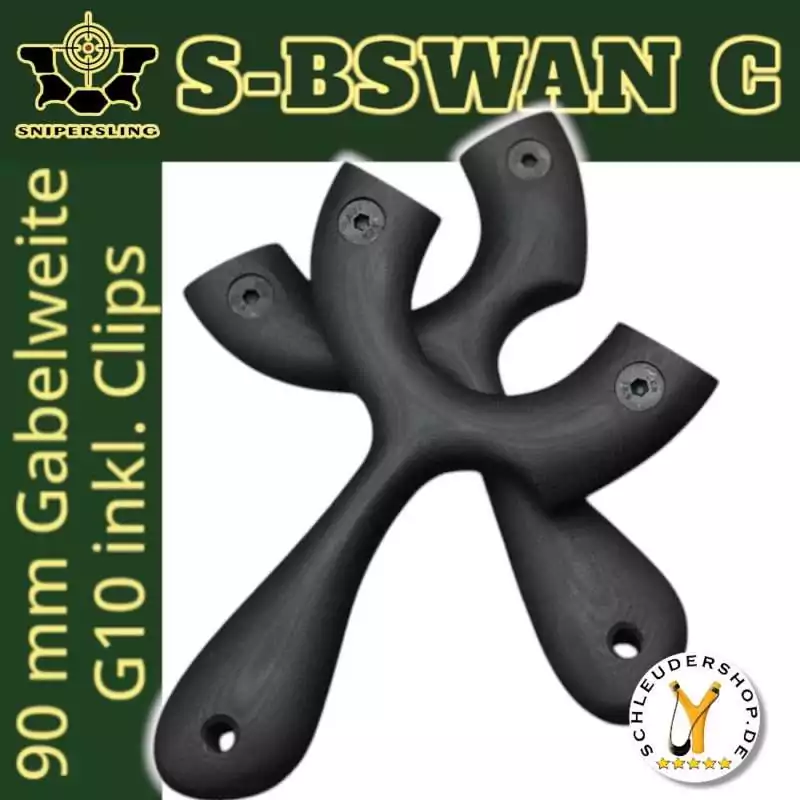 Snipersling-S-BSWAN-C-G10-Slingshot-incl-Clamps-Catapult