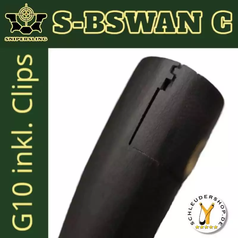 Snipersling-S-BSWAN-C-G10-Steinschleuder-mit-Clips-Sportschleuder-Profi-Zwille