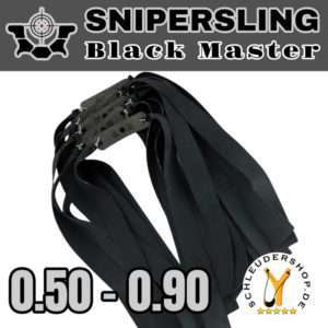 Snipersling Black Master Bandset Flachgummi mit Pouch Steinschleuder Ersatzgummi